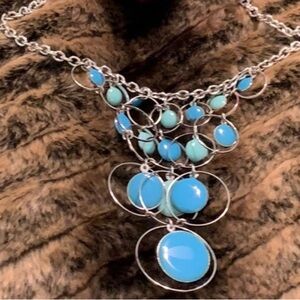 SET - turquoise earrings & necklace extends 20”